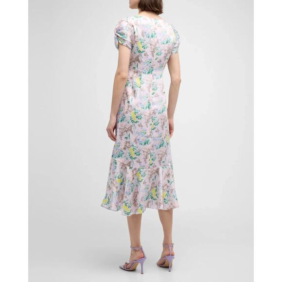 Cinq a Sept Light Washed Floral Dress, Multi, Size 10 0246 - Picture 5 of 6